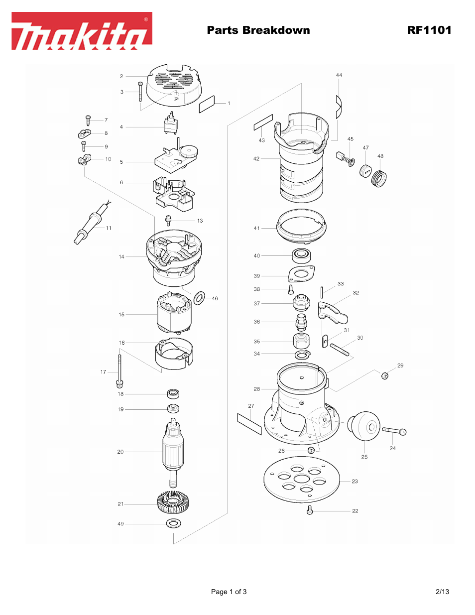 Makita RF110 User Manual | 3 pages