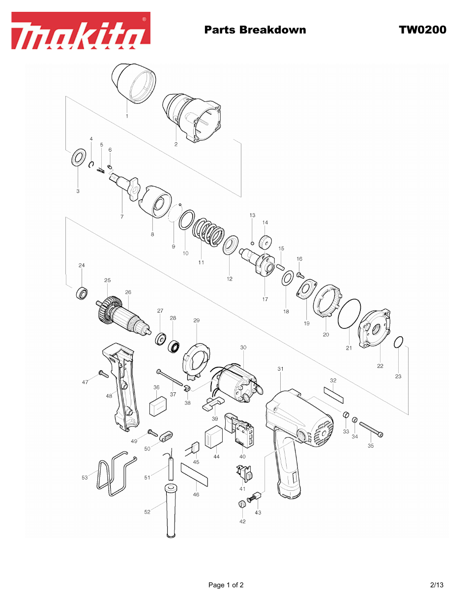 Makita TW020 User Manual | 2 pages