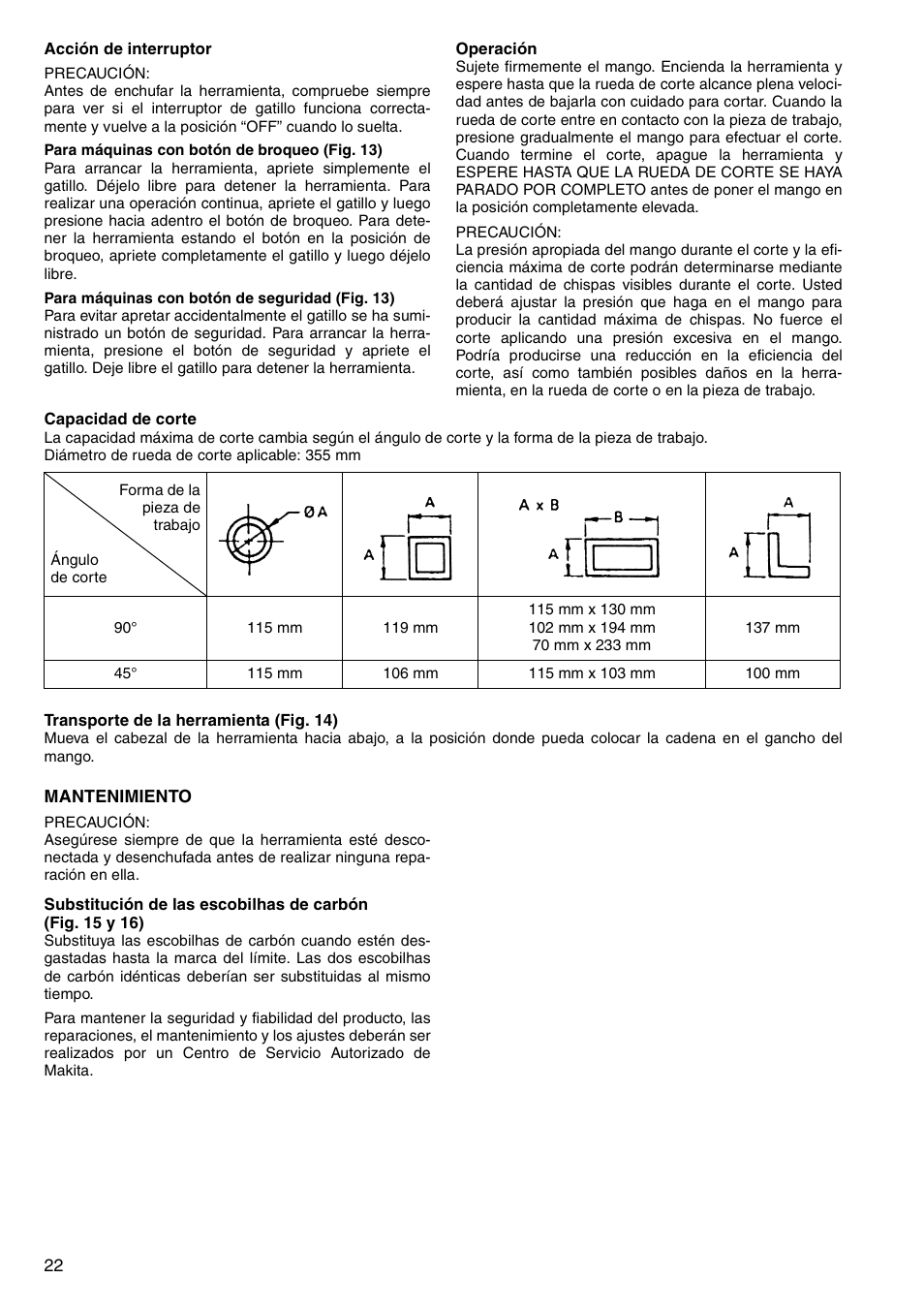 Makita 2414NB User Manual | Page 22 / 48