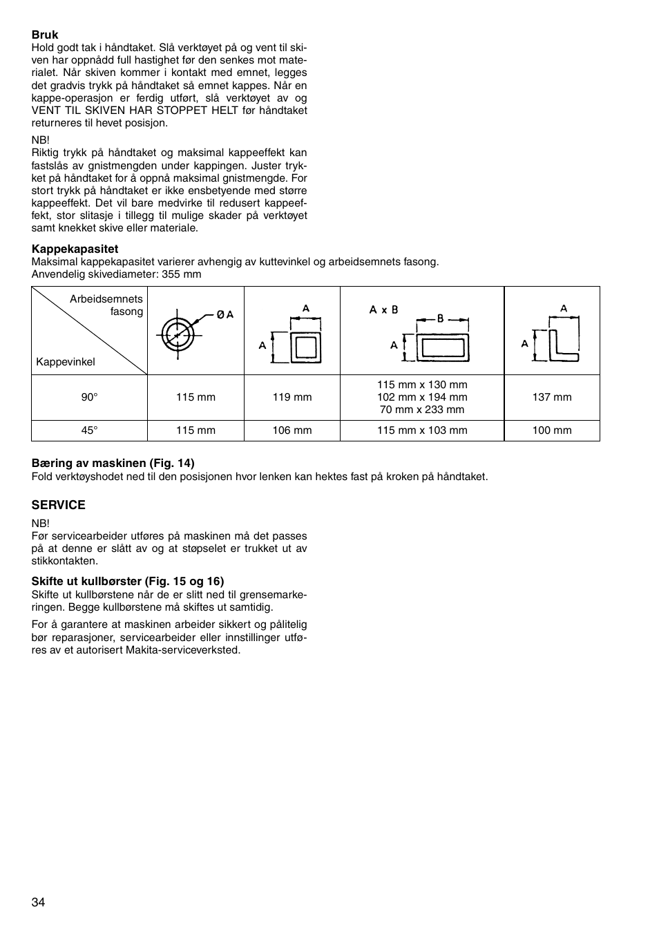 Makita 2414NB User Manual | Page 34 / 48
