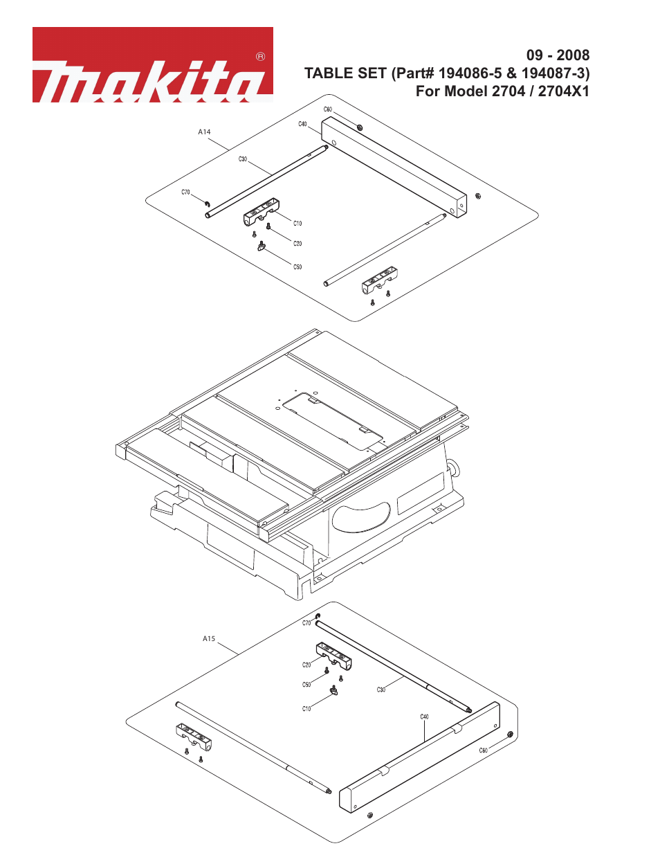 Makita 2704X1 User Manual | 2 pages