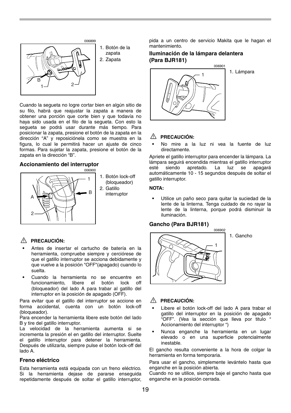 Makita BJR181 User Manual | Page 19 / 24