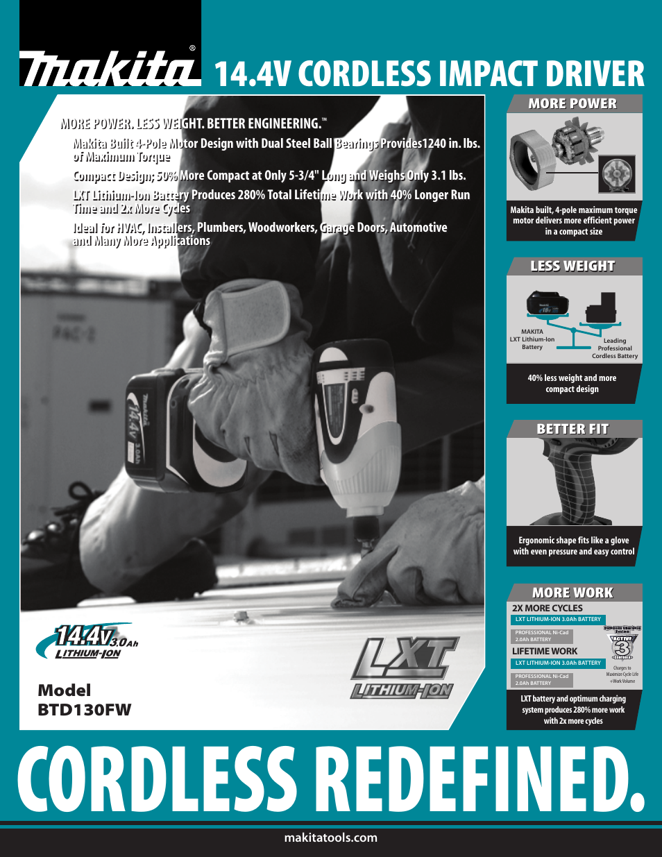 Makita LXT BTD130FW User Manual | 2 pages