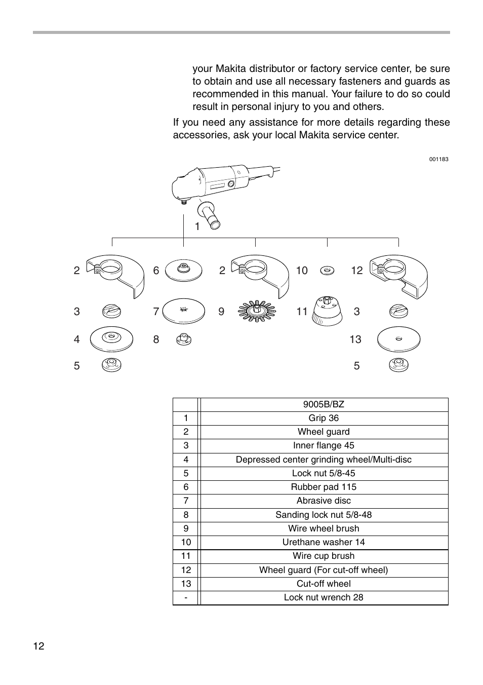 Makita 9005BZ User Manual | Page 12 / 16