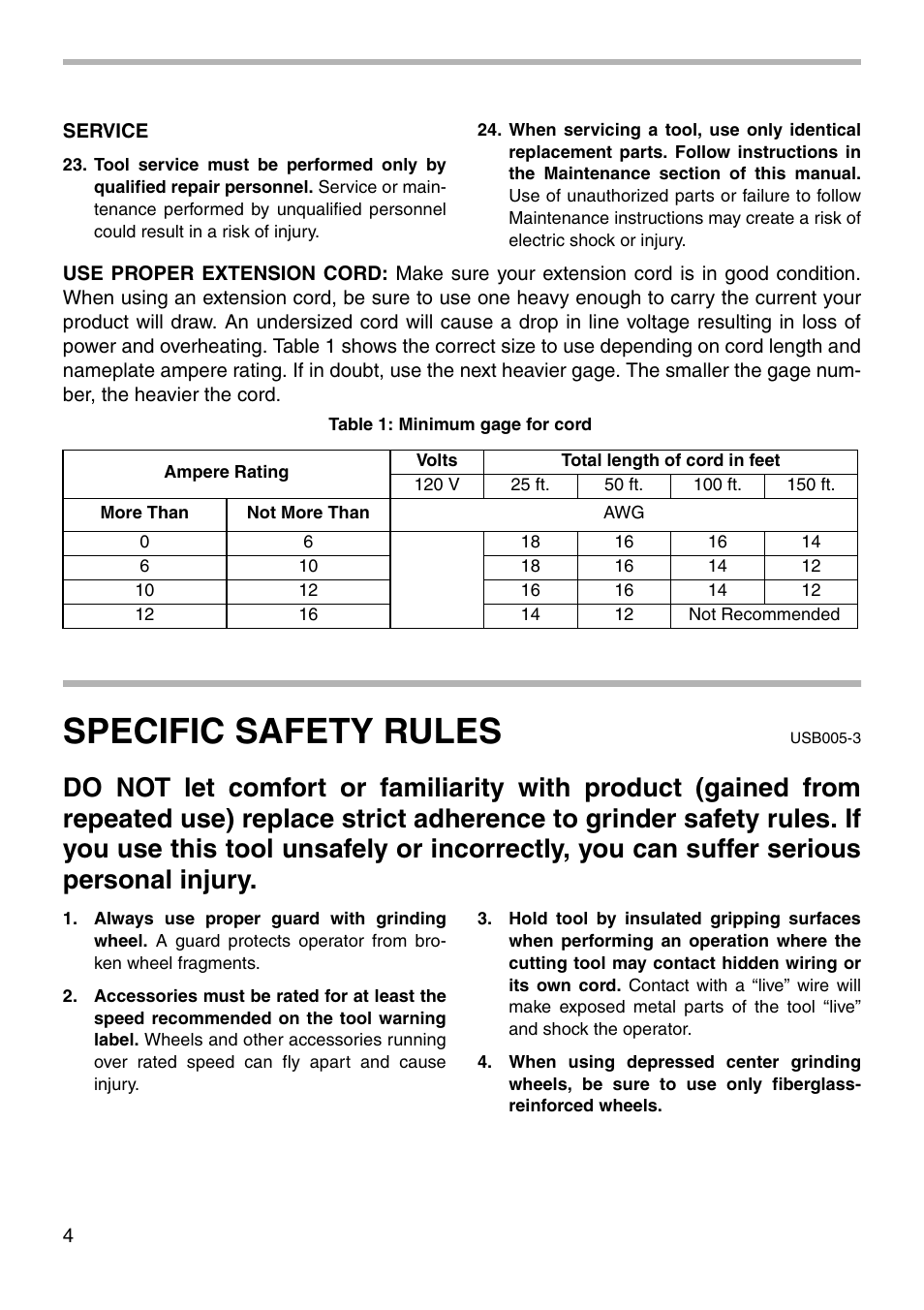 Specific safety rules | Makita 9005BZ User Manual | Page 4 / 16