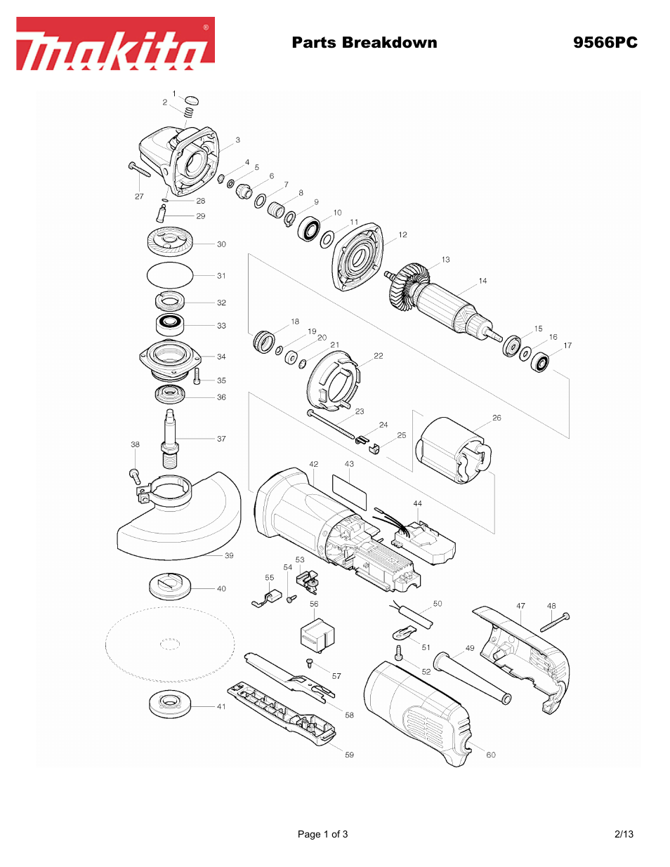 Makita 9566PC User Manual | 3 pages