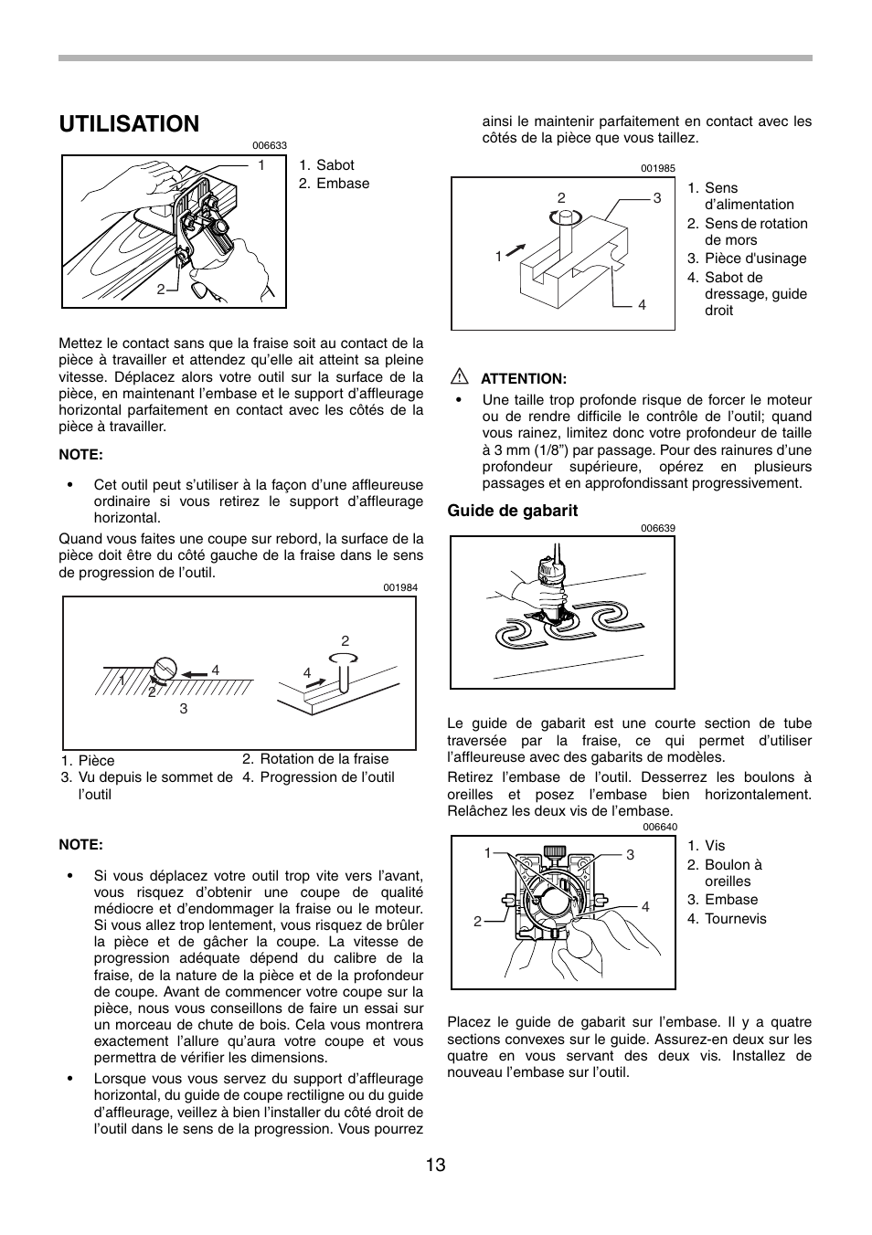 Utilisation | Makita 3710 User Manual | Page 13 / 28