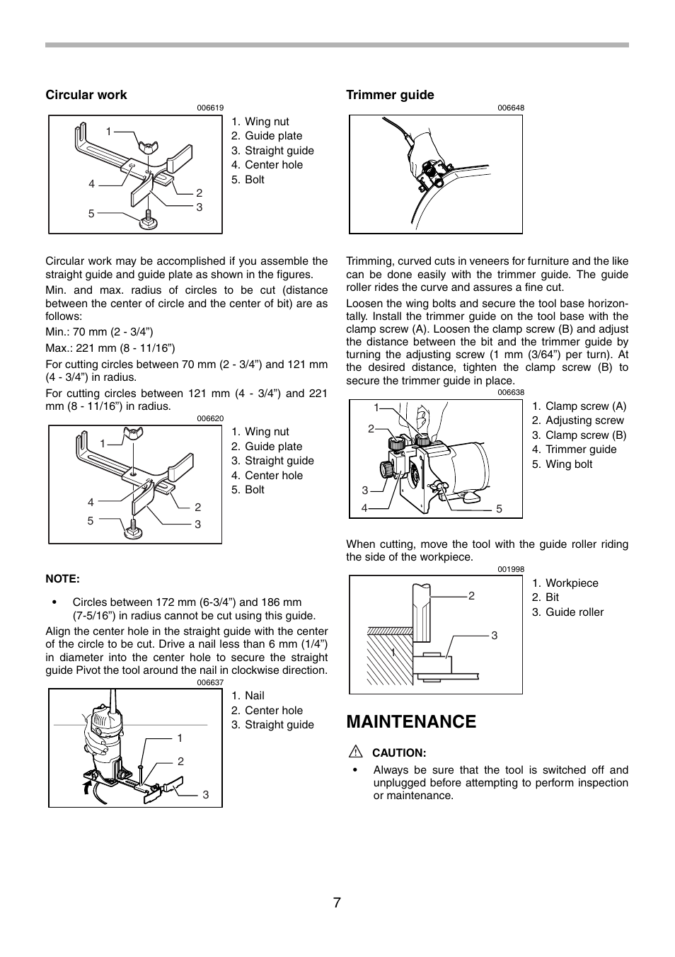 Maintenance | Makita 3710 User Manual | Page 7 / 28