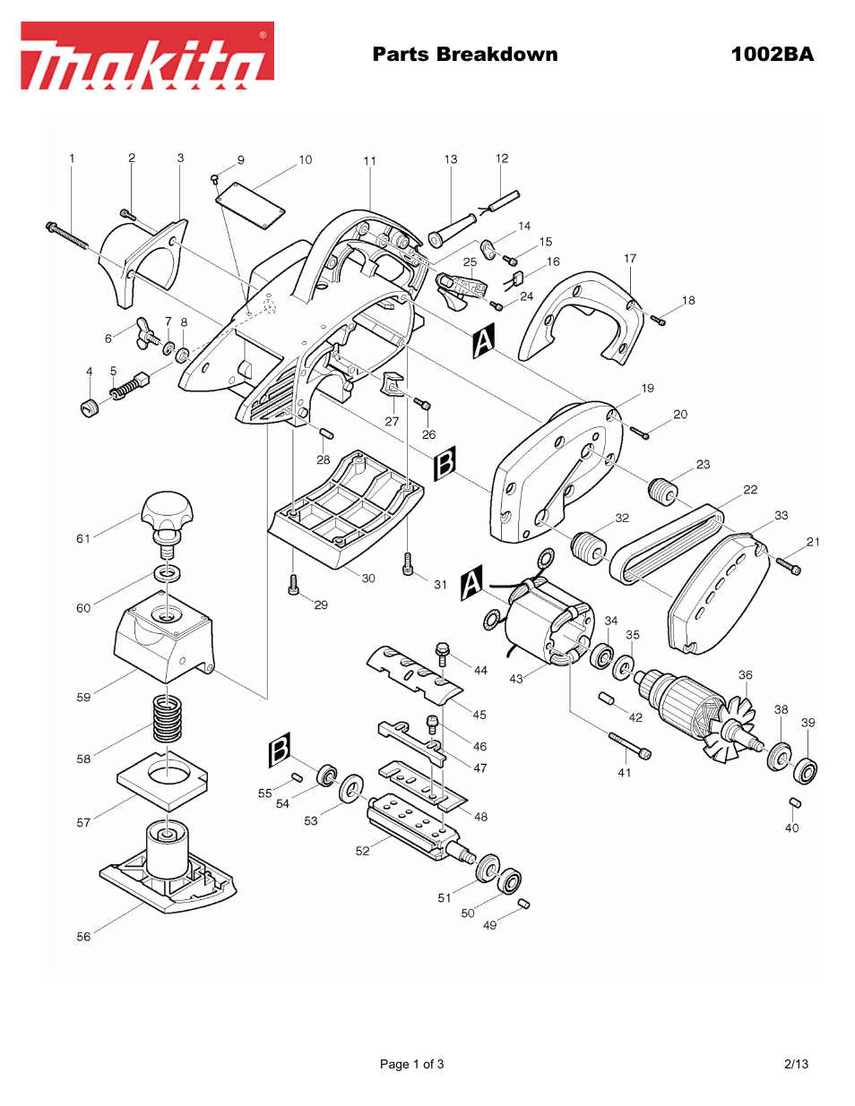 Makita 1002BA User Manual | 3 pages