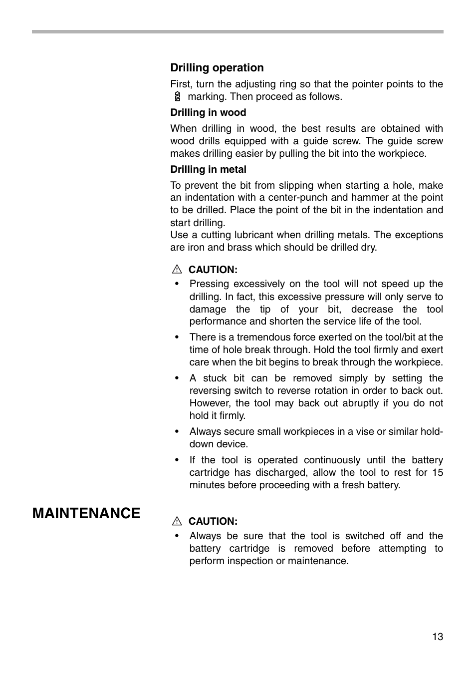 Maintenance | Makita 6313D User Manual | Page 13 / 20