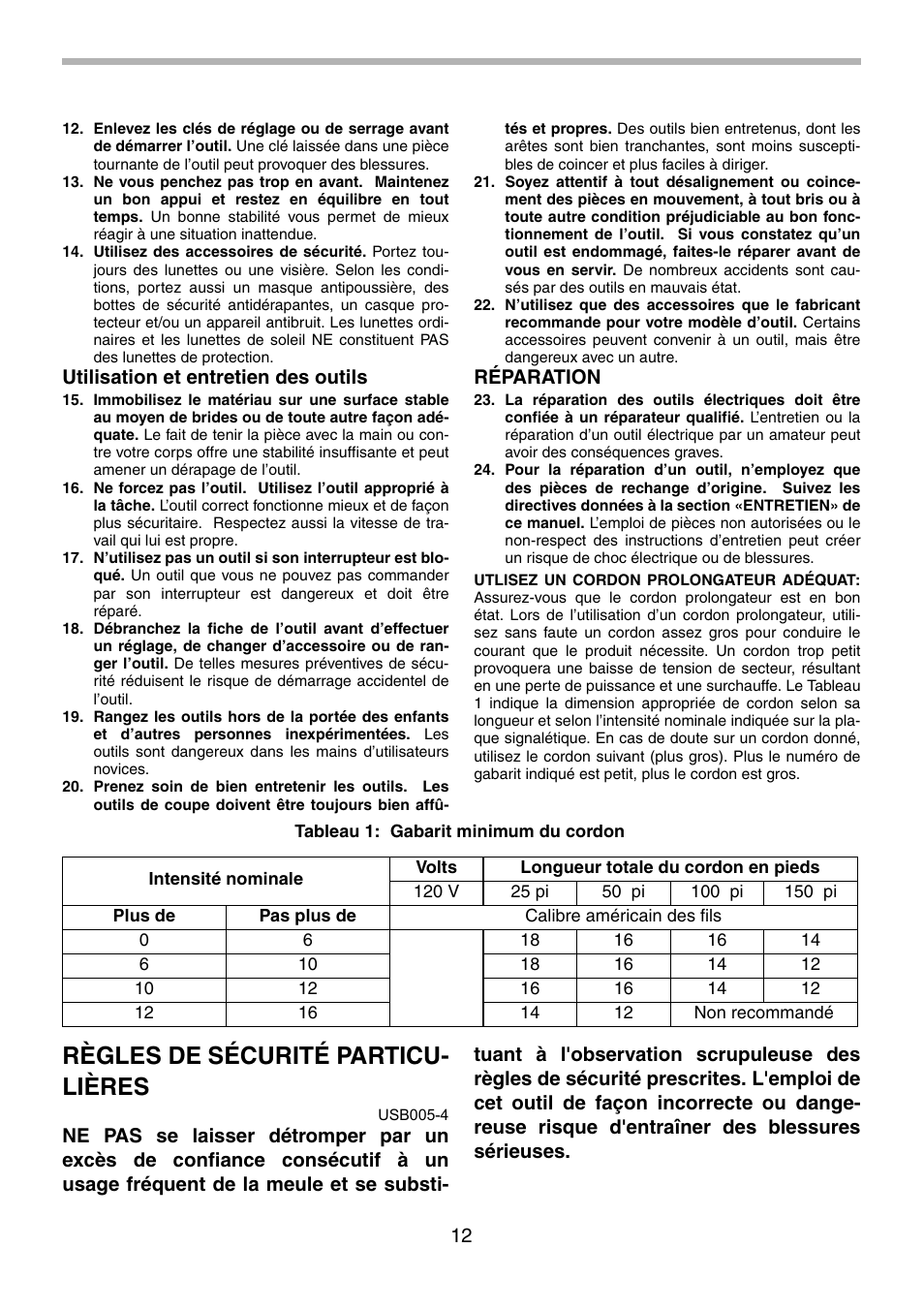 Règles de sécurité particu- lières | Makita 9556NB User Manual | Page 12 / 32