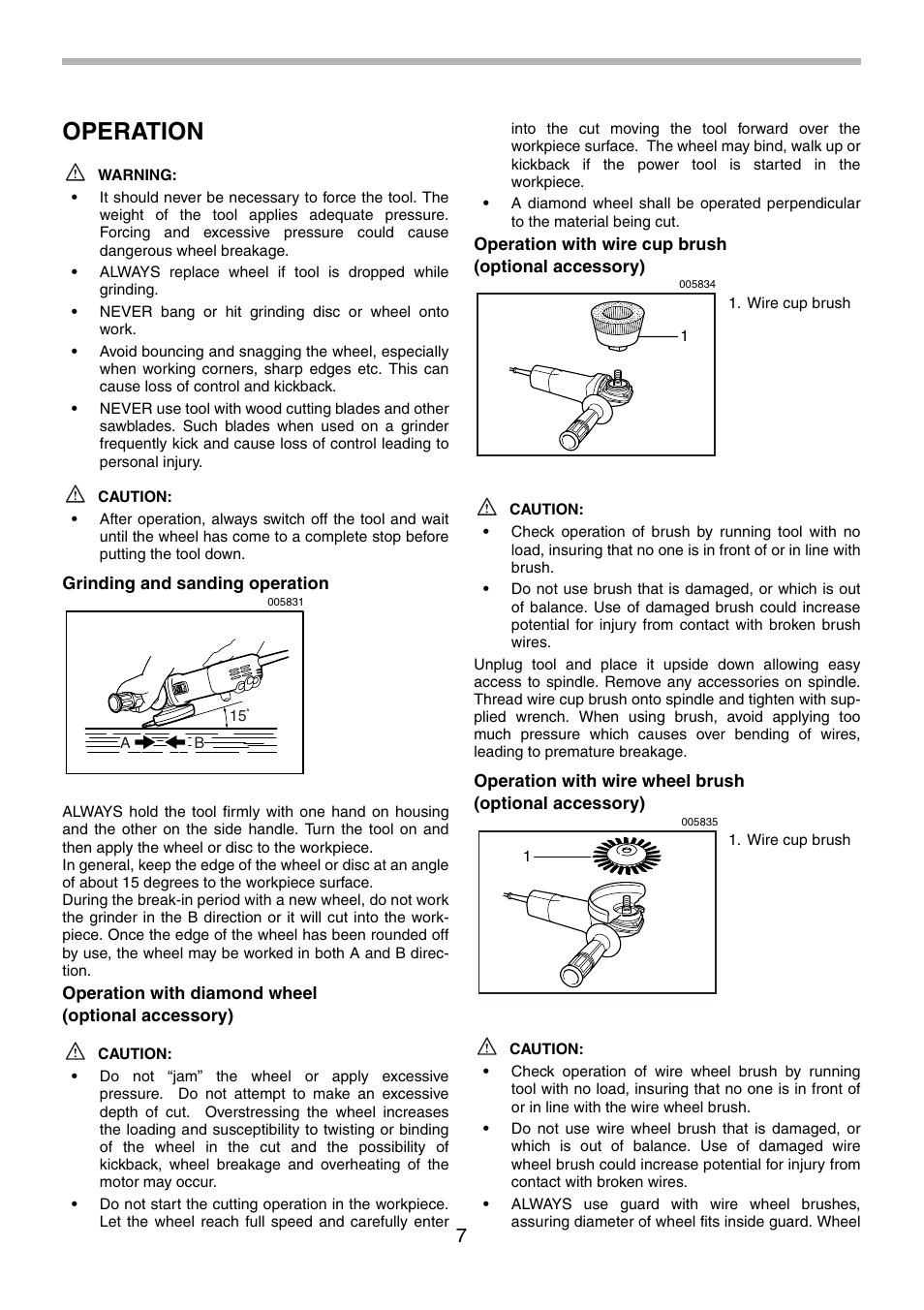 Operation | Makita 9556NB User Manual | Page 7 / 32