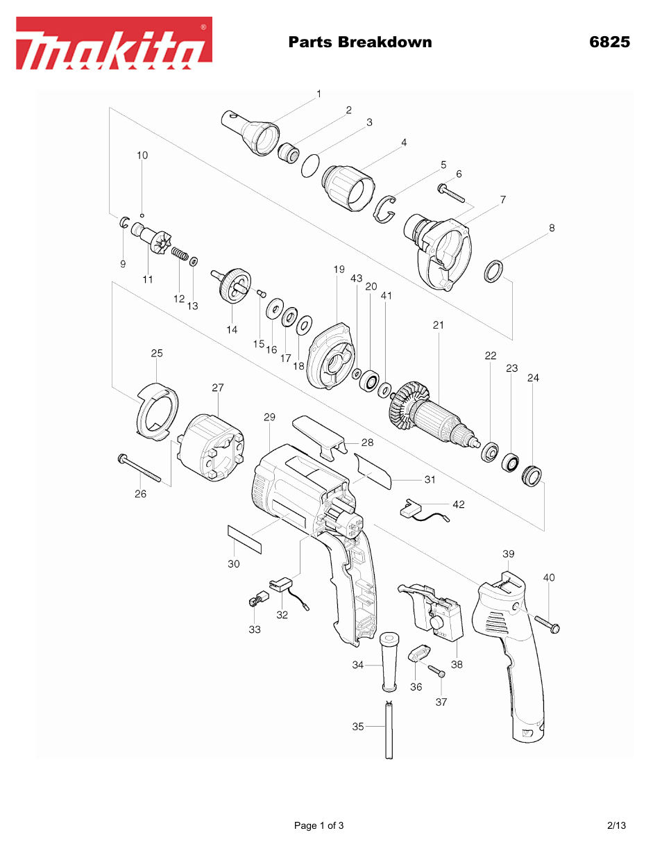 Makita 6825 User Manual | 3 pages