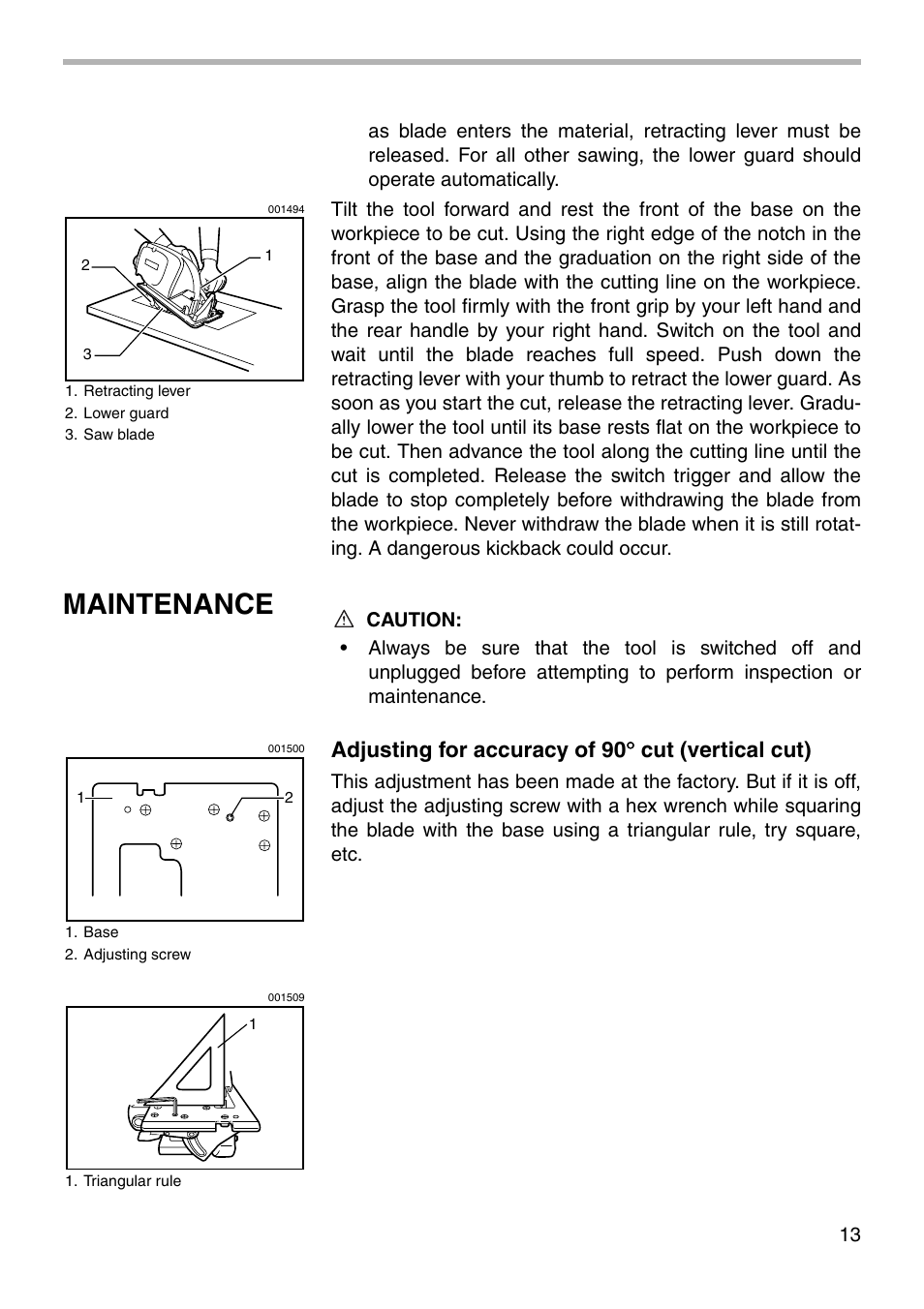 Maintenance | Makita 5057KB User Manual | Page 13 / 20