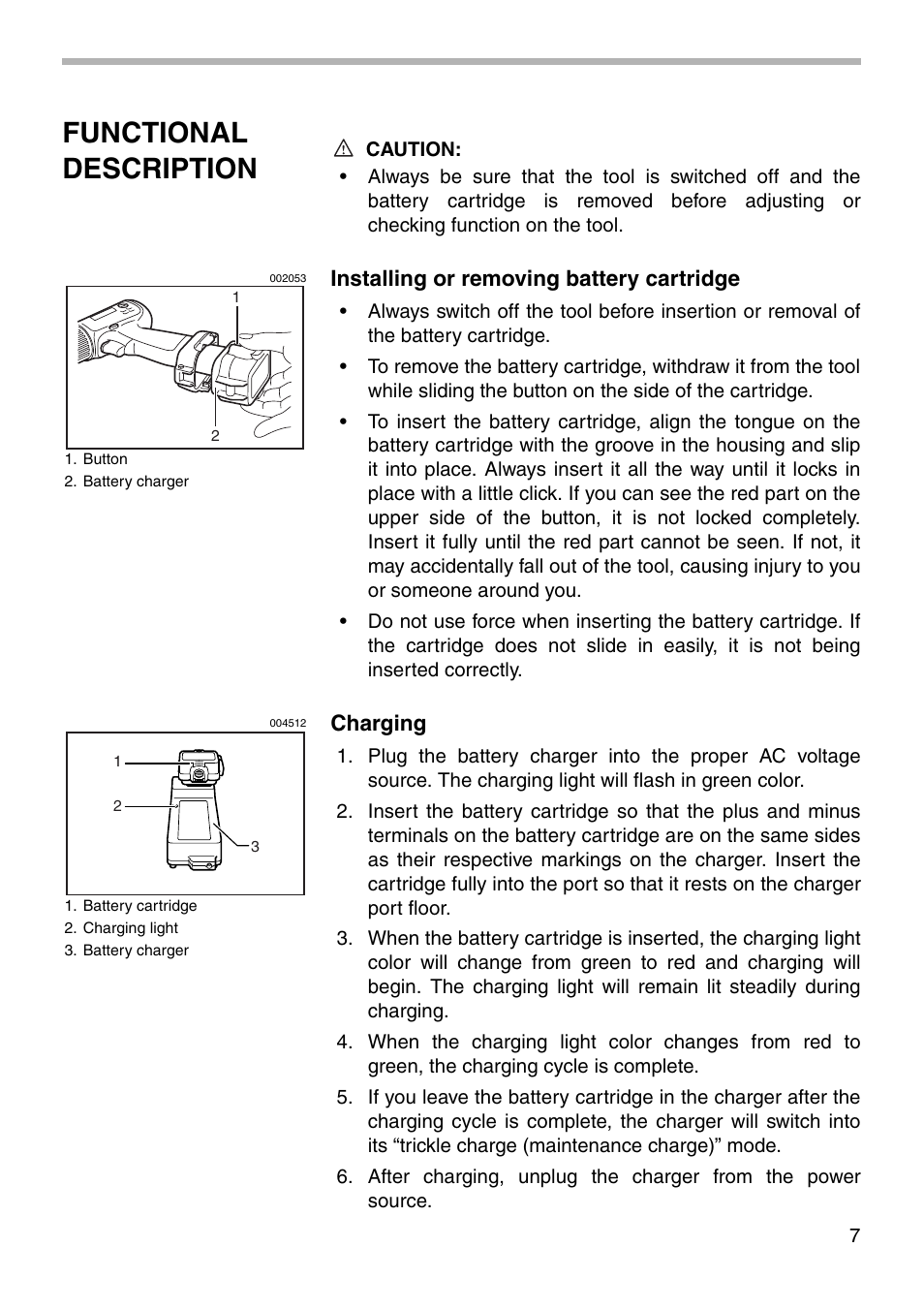 Functional description | Makita 6503D User Manual | Page 7 / 16
