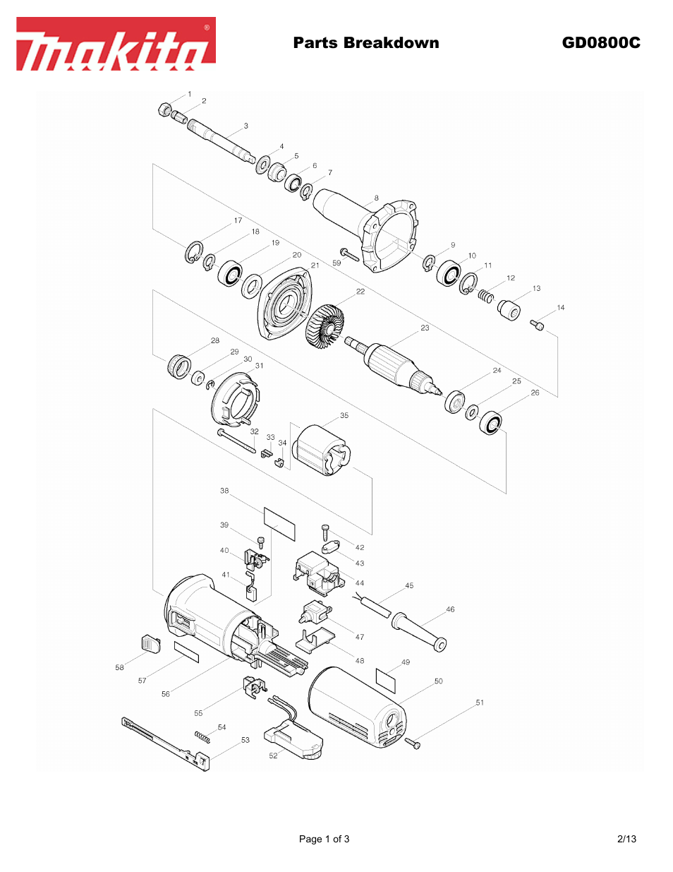 Makita GD0800C User Manual | 3 pages