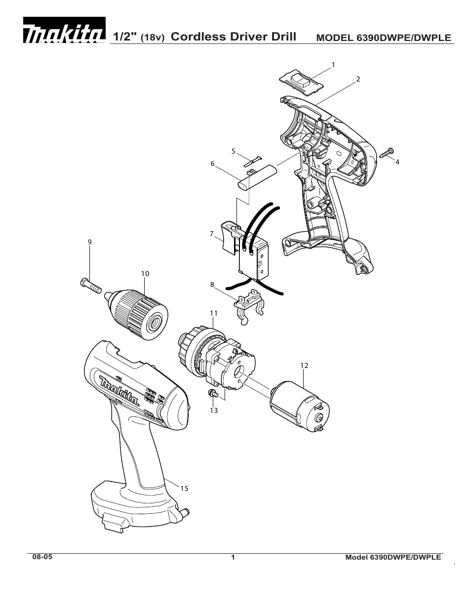 Makita 6390DWPE User Manual | 2 pages