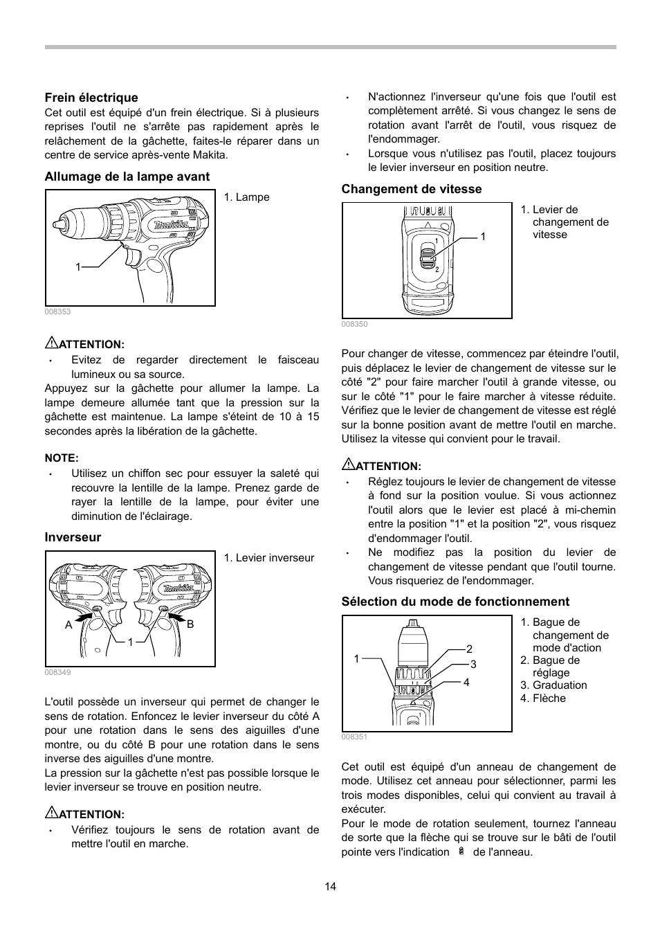 Makita BHP442 User Manual | Page 14 / 32