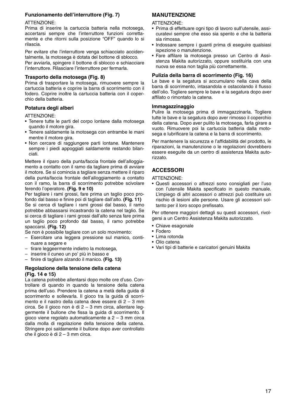 Makita UC120D User Manual | Page 17 / 48