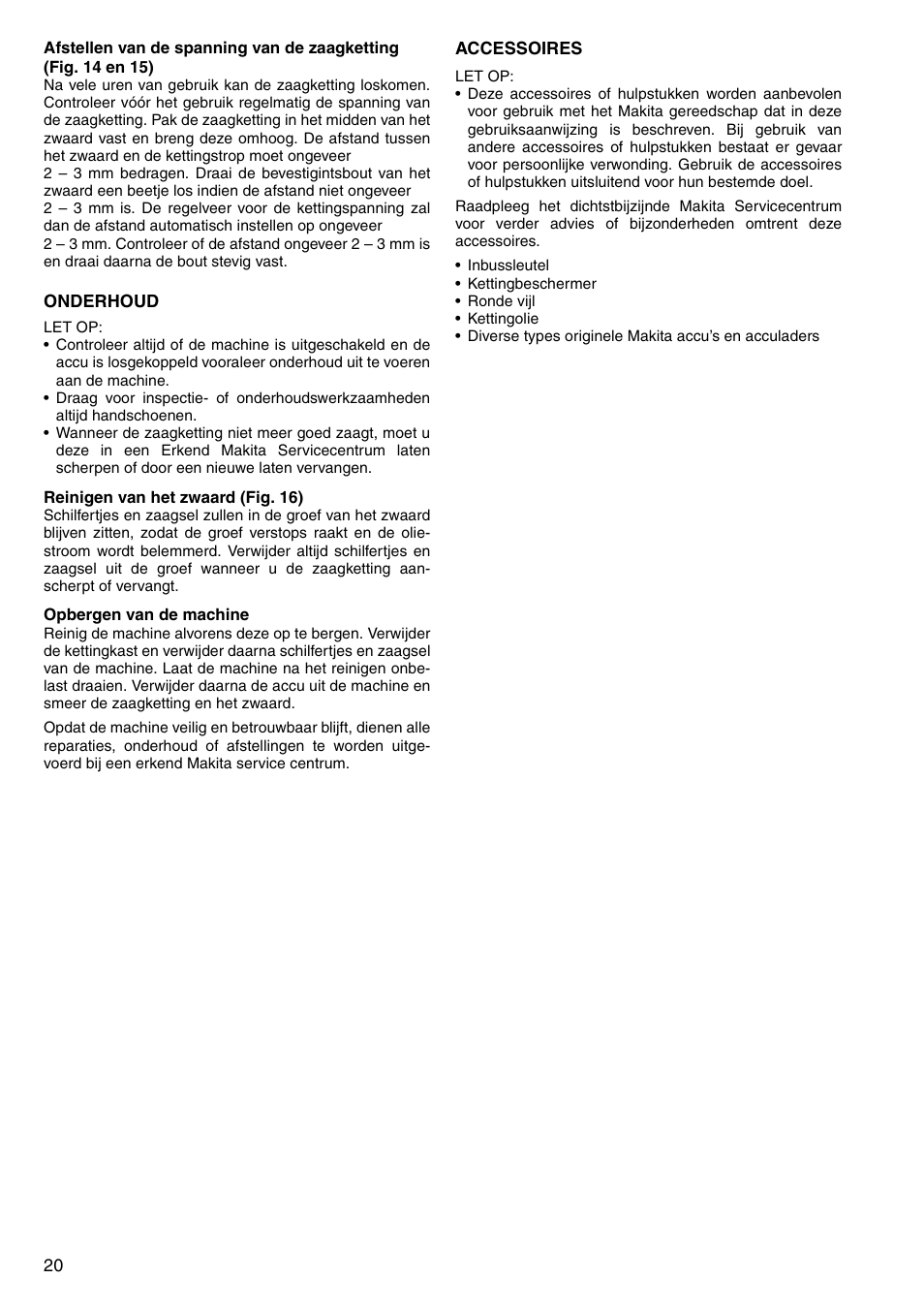 Makita UC120D User Manual | Page 20 / 48