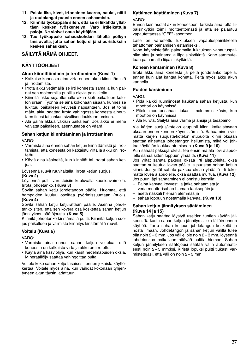 Makita UC120D User Manual | Page 37 / 48
