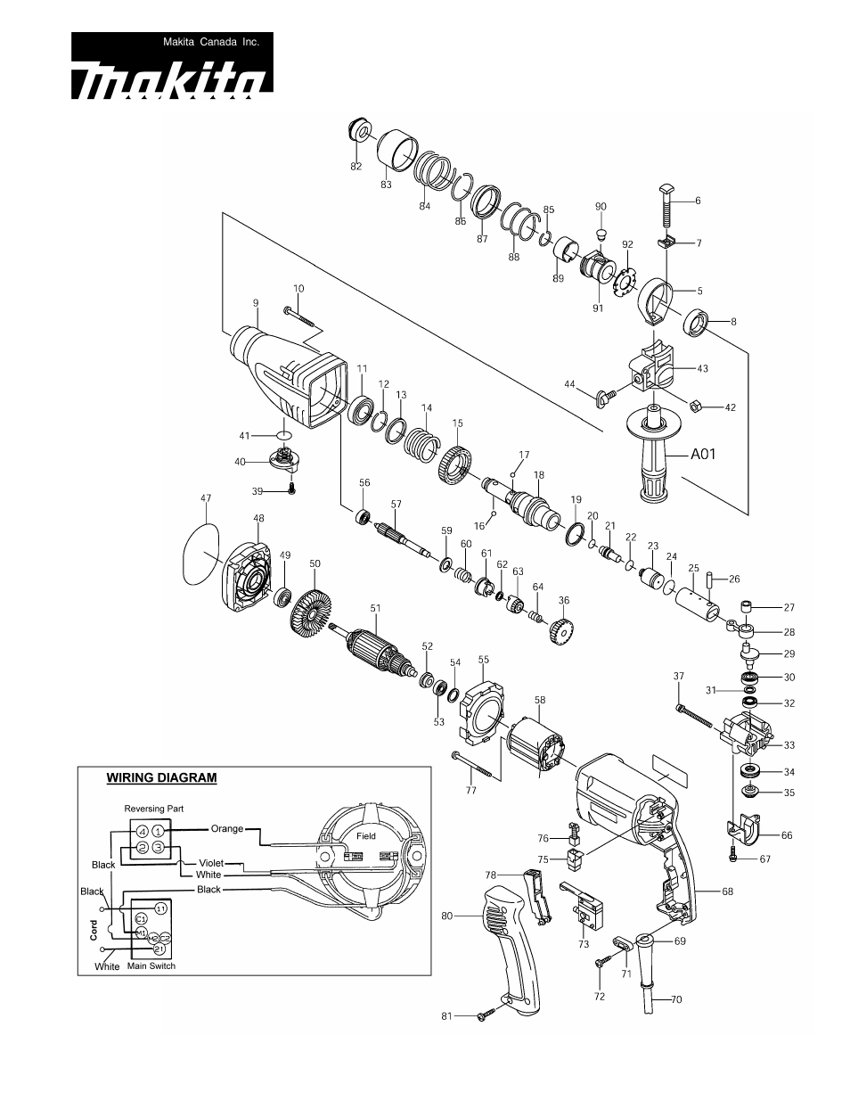 Makita HR2410 User Manual | 5 pages