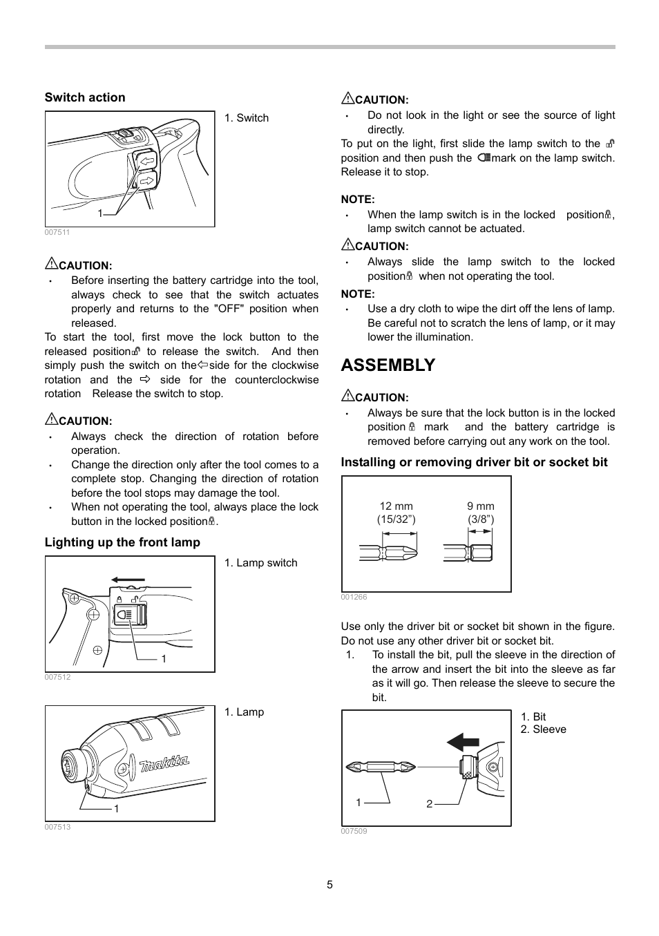 Assembly | Makita TD020D User Manual | Page 5 / 24