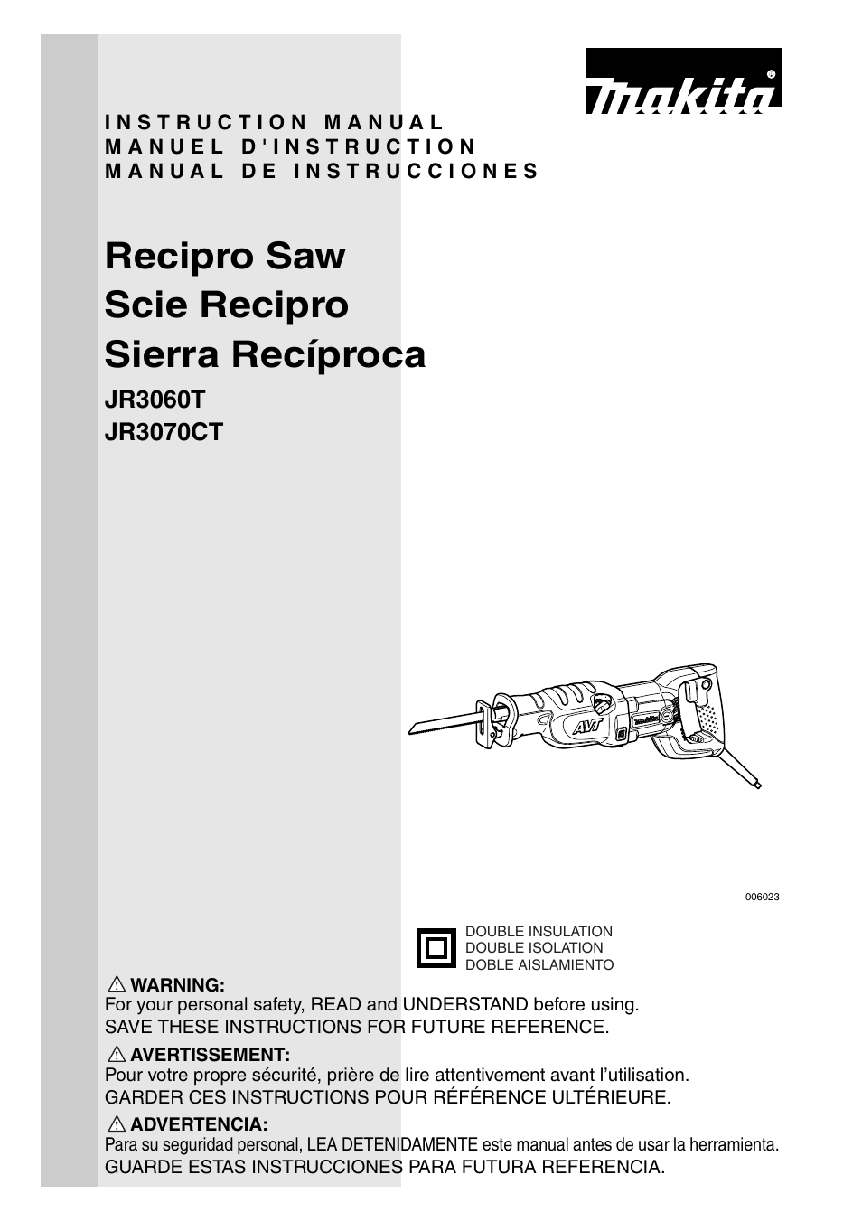 Makita JR3070CT User Manual | 24 pages