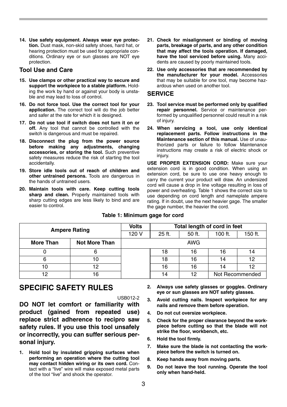 Specific safety rules | Makita JR3070CT User Manual | Page 3 / 24