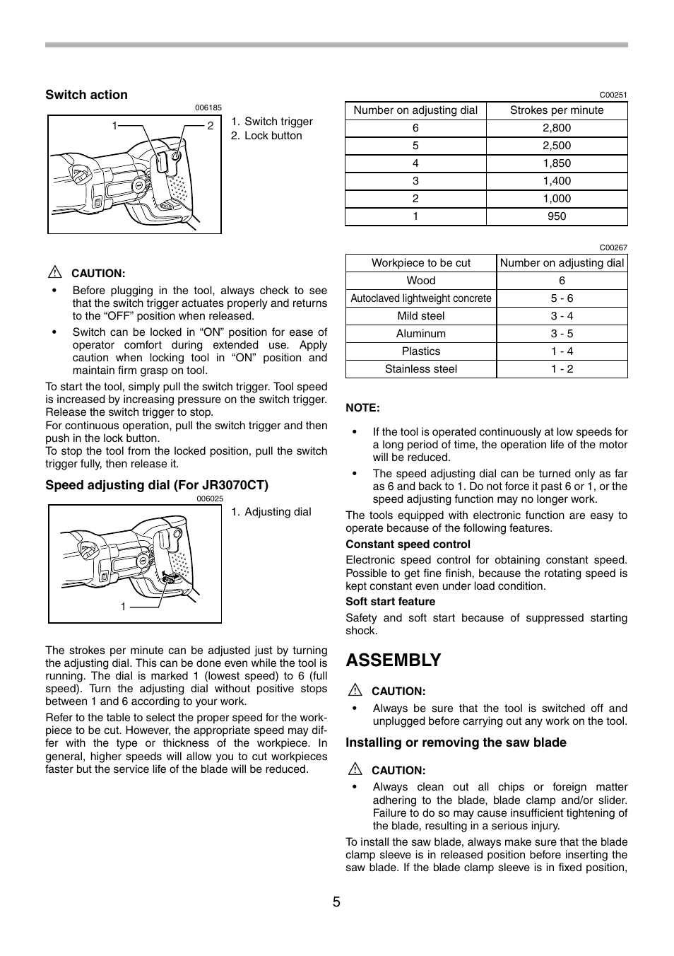 Assembly | Makita JR3070CT User Manual | Page 5 / 24