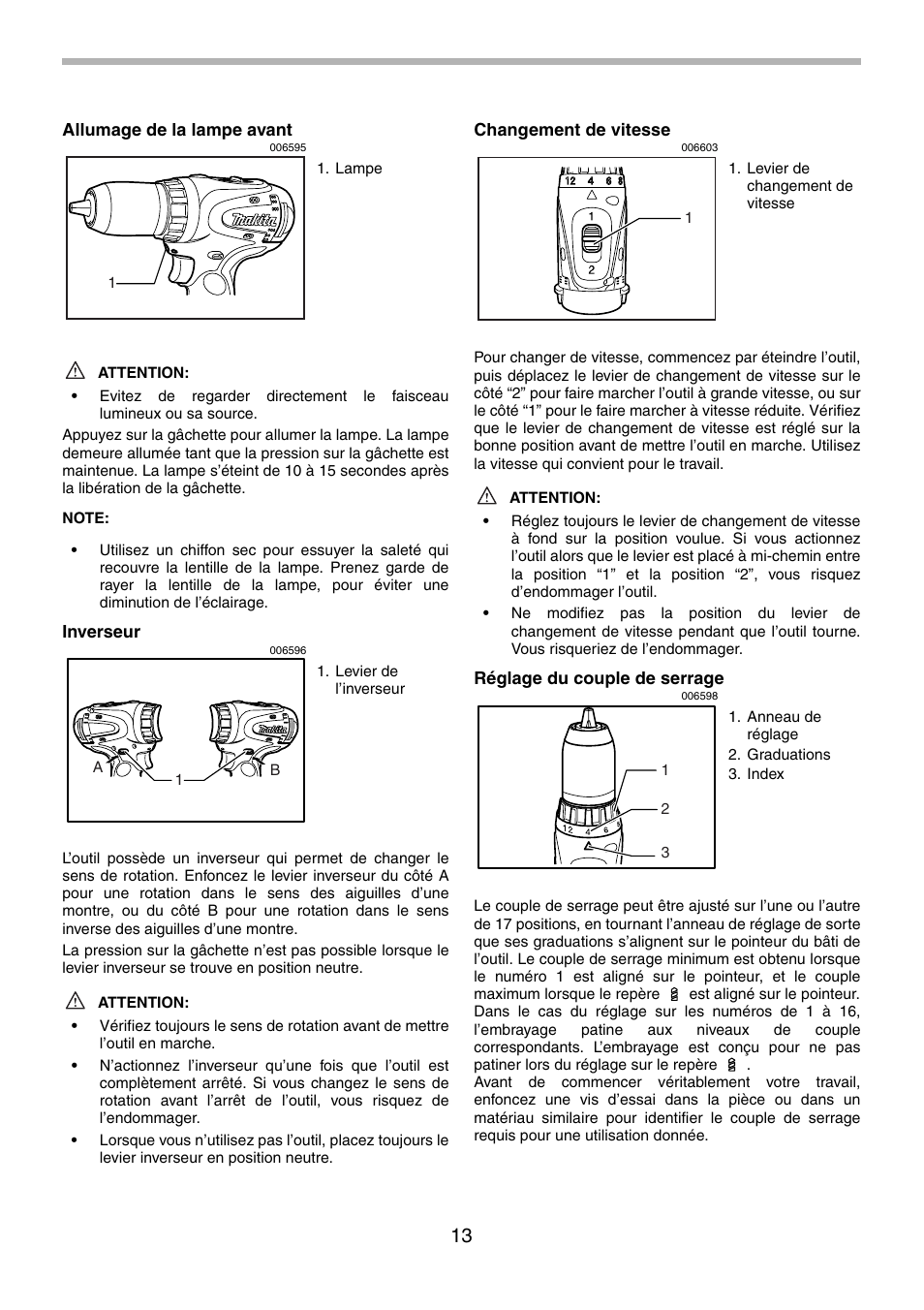 Makita BDF440 User Manual | Page 13 / 28