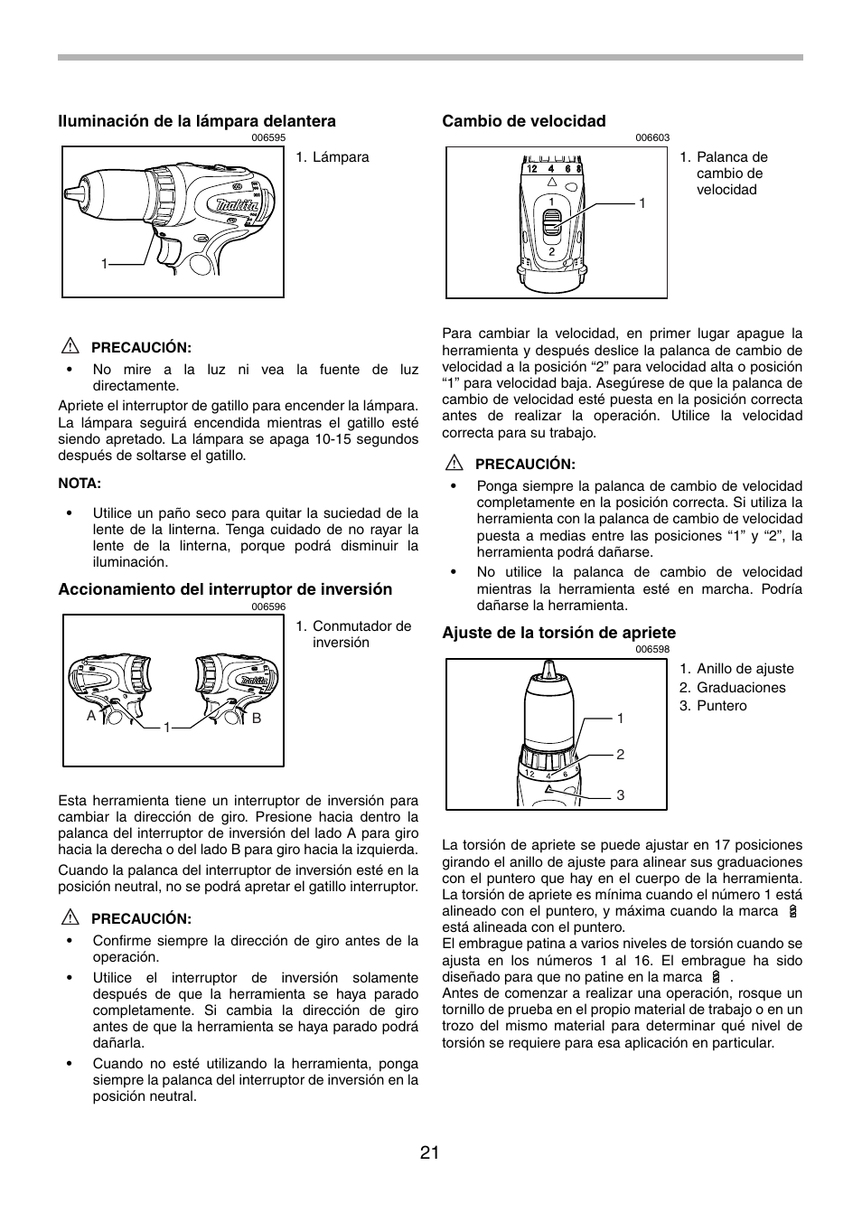 Makita BDF440 User Manual | Page 21 / 28