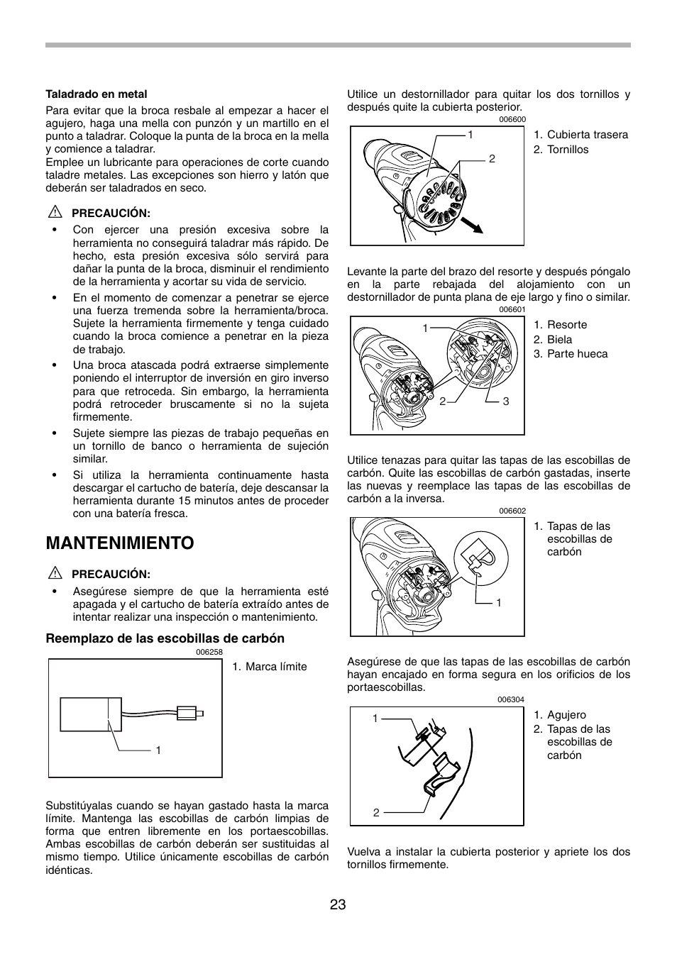 Mantenimiento | Makita BDF440 User Manual | Page 23 / 28