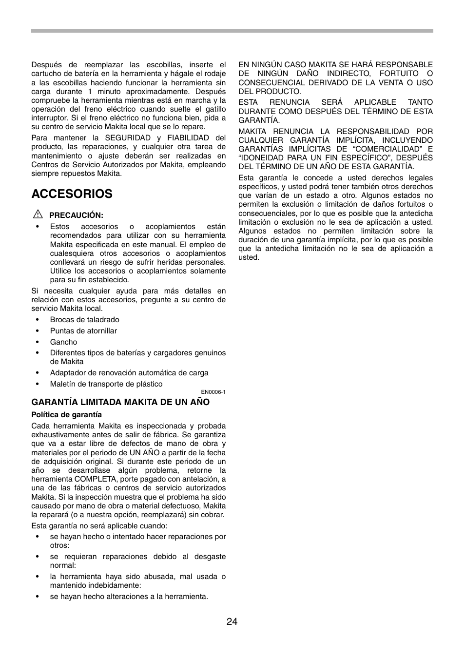 Accesorios | Makita BDF440 User Manual | Page 24 / 28