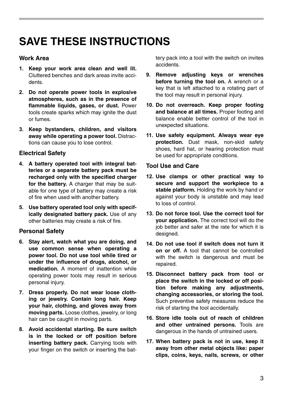 Save these instructions | Makita DA302D User Manual | Page 3 / 20