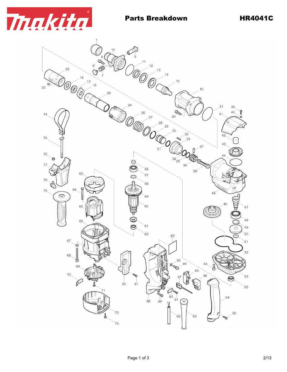 Makita HR4041C User Manual | 3 pages