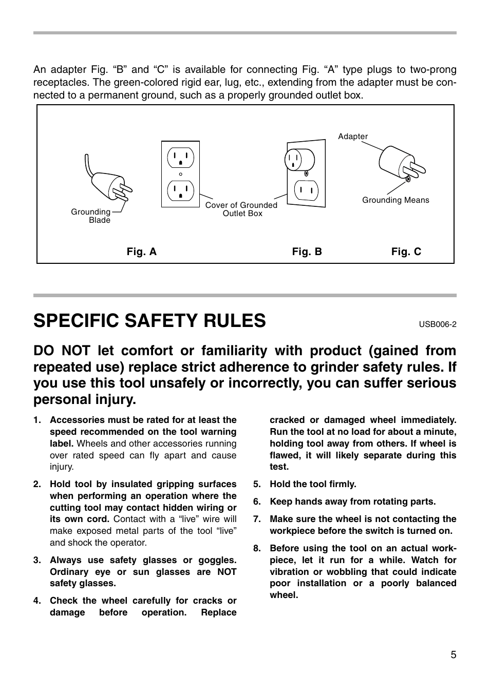 Specific safety rules | Makita 906H 003485 User Manual | Page 5 / 16