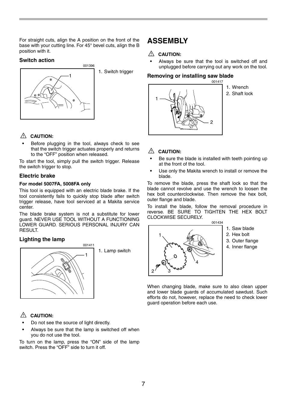 Assembly | Makita 5008F User Manual | Page 7 / 28