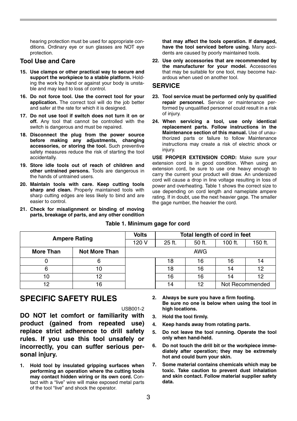 Specific safety rules | Makita 6303H User Manual | Page 3 / 20