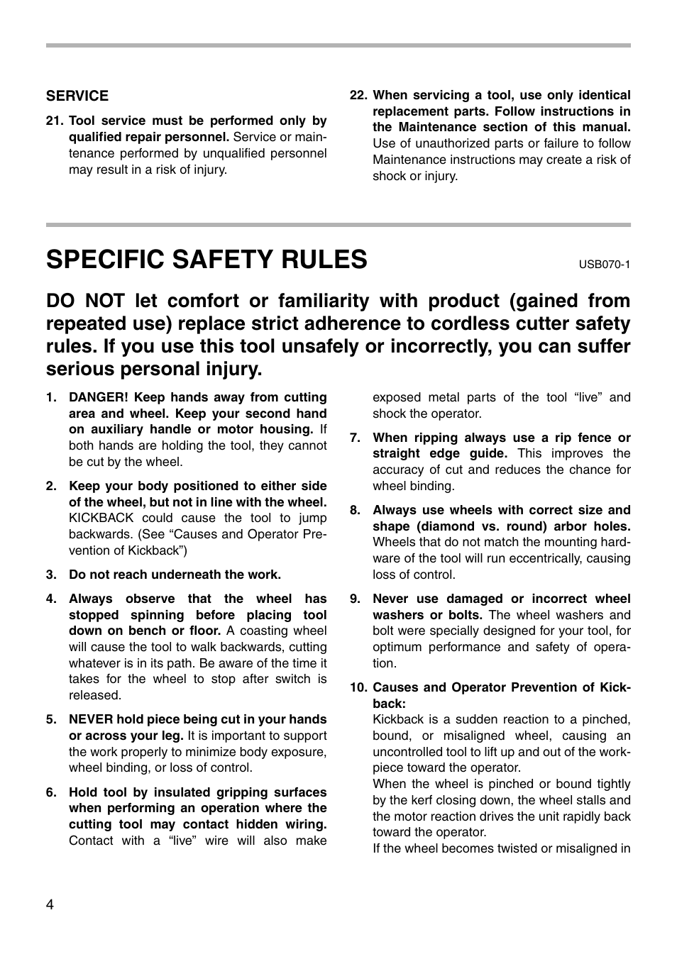 Specific safety rules | Makita 4190D User Manual | Page 4 / 20