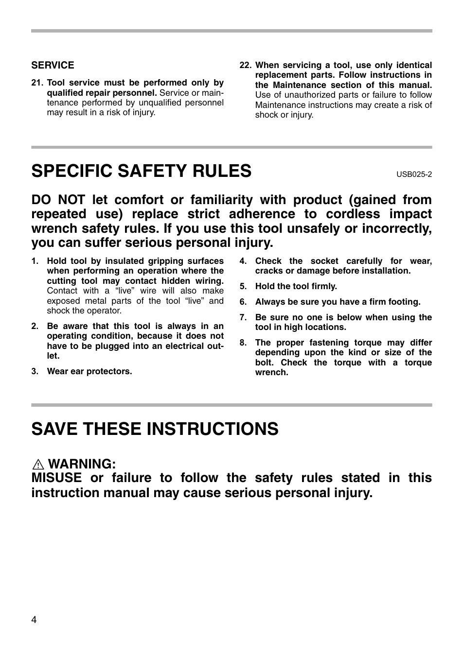 Specific safety rules, Save these instructions | Makita 6911HD User Manual | Page 4 / 16