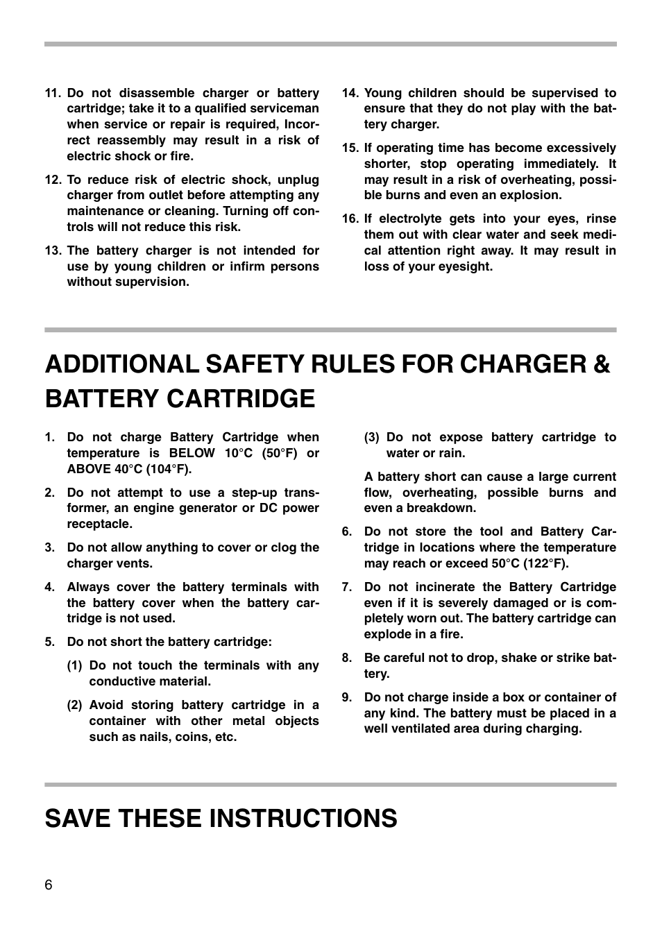 Save these instructions | Makita 6911HD User Manual | Page 6 / 16