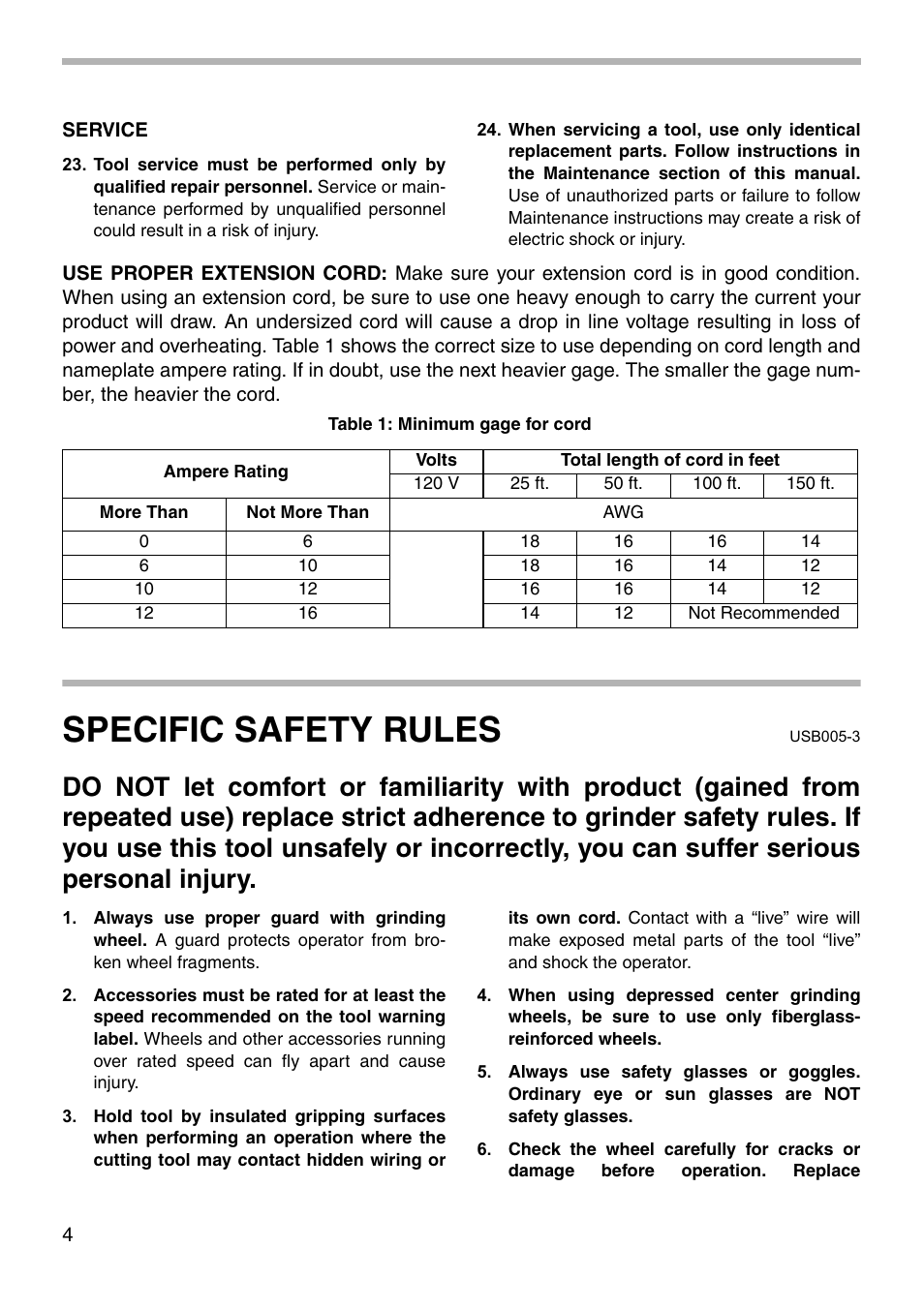 Specific safety rules | Makita 9067DB User Manual | Page 4 / 20