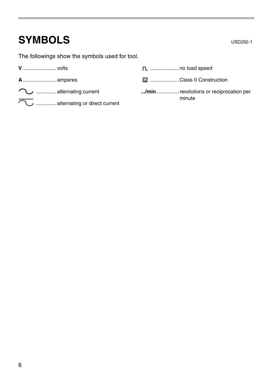 Symbols | Makita 9067DB User Manual | Page 6 / 20