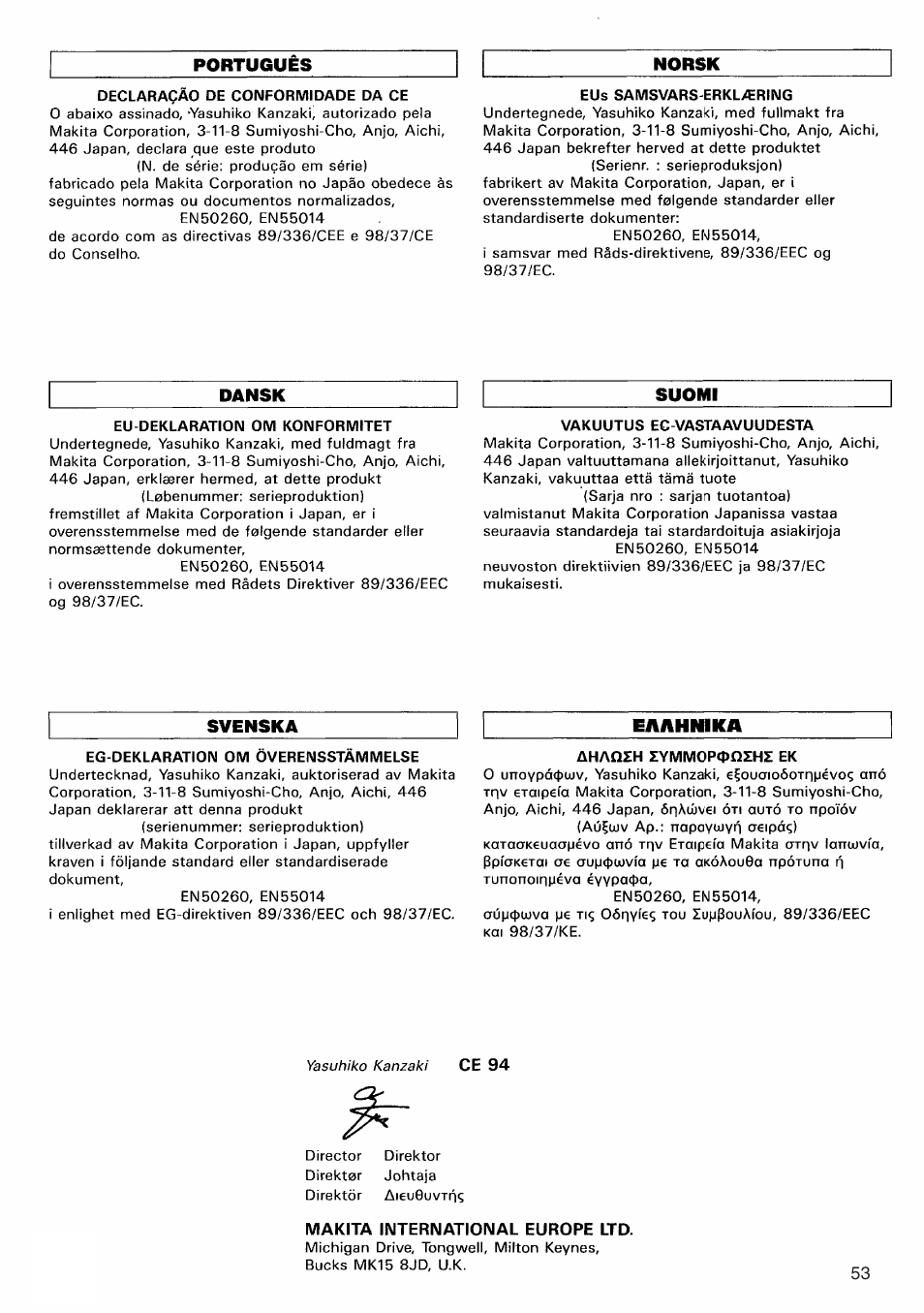 Makita 6015DWE User Manual | Page 53 / 60