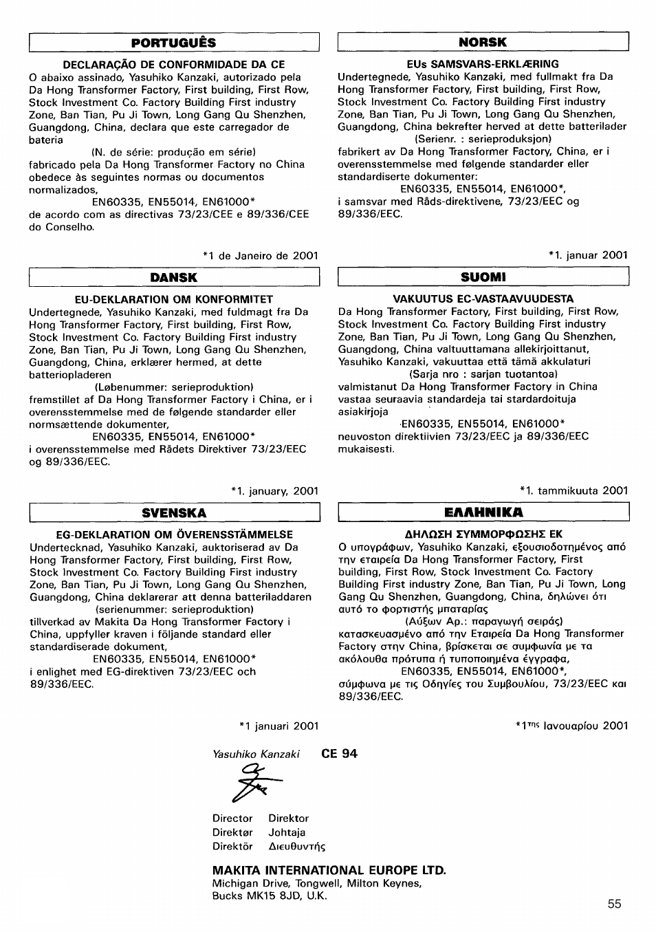 Makita 6015DWE User Manual | Page 55 / 60
