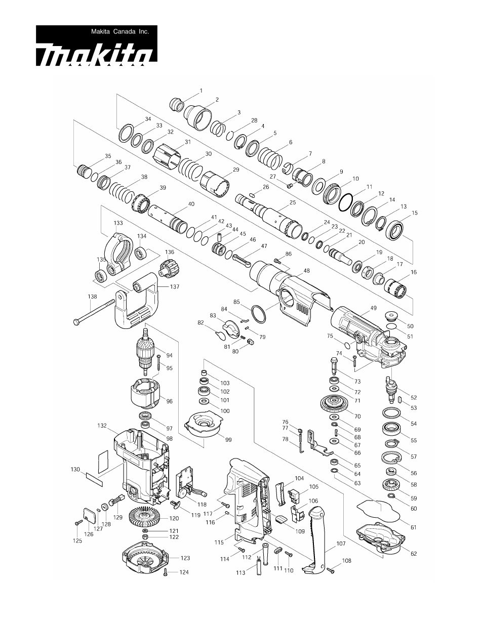 Makita HR4500C (MJ) User Manual | 3 pages