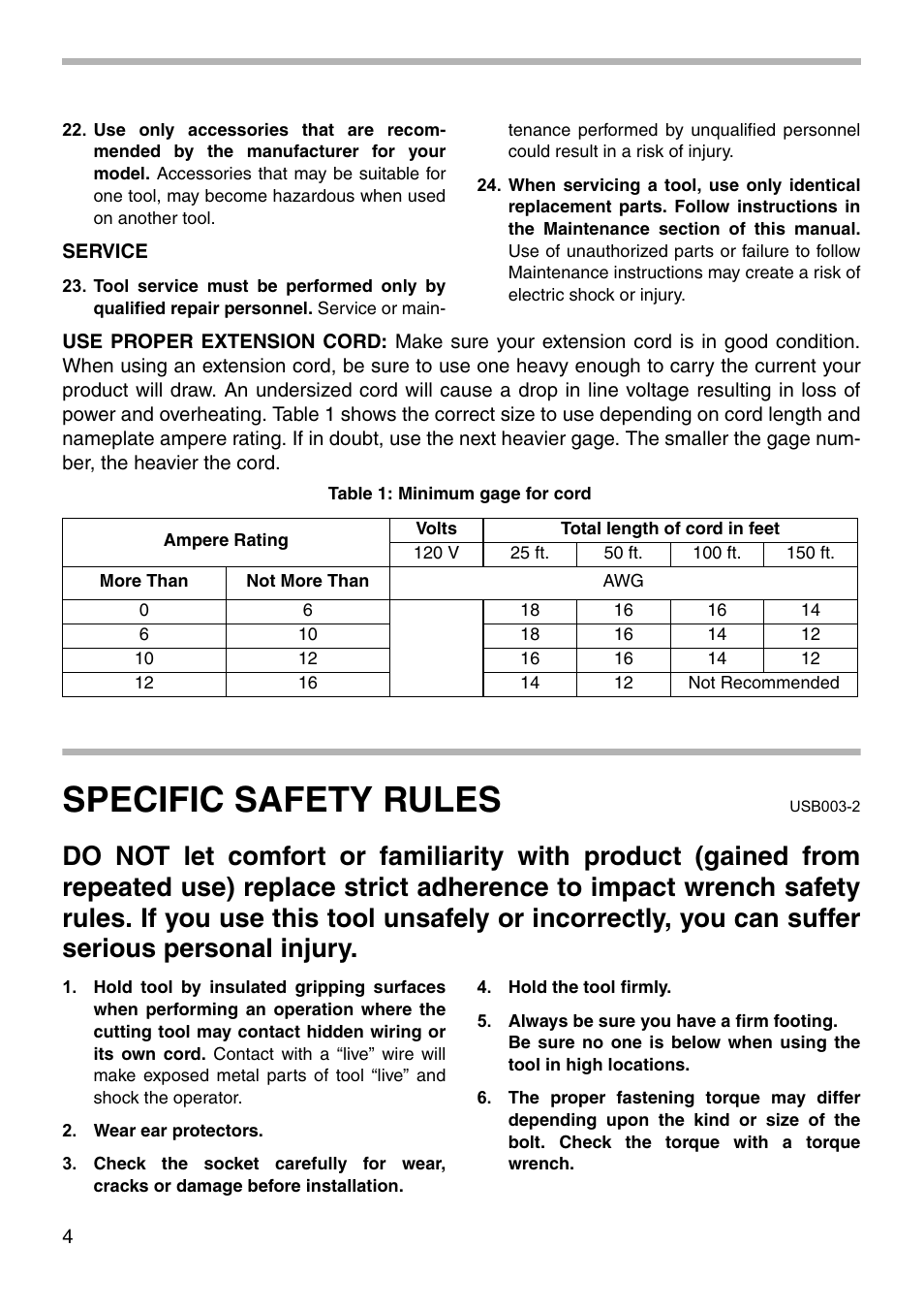 Specific safety rules | Makita TW0200 User Manual | Page 4 / 16