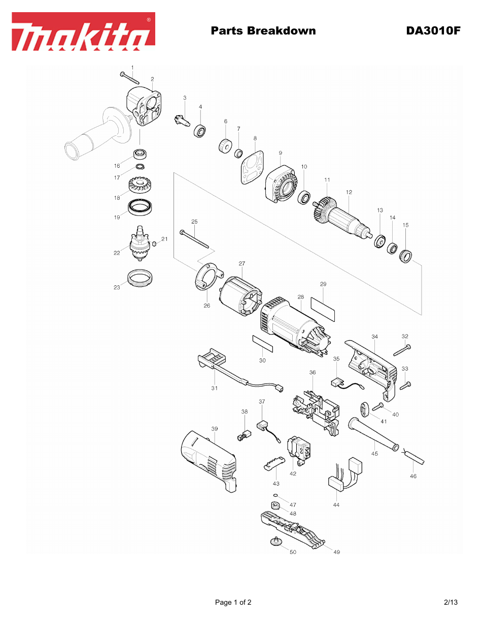 Makita DA3010F User Manual | 2 pages