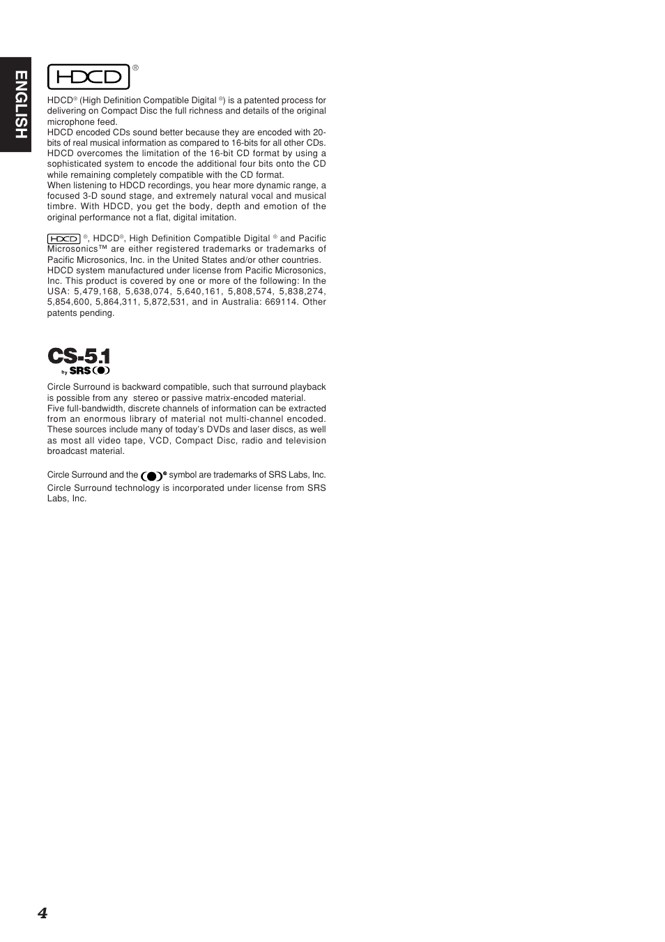 4english | Marantz SR9200 User Manual | Page 8 / 53